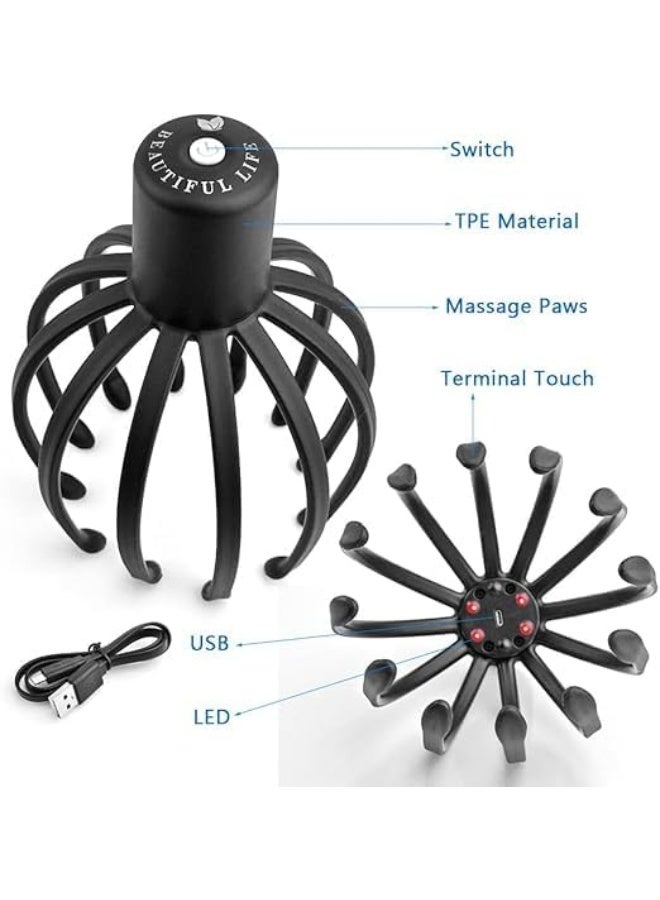 Electric Head Scalp Massager – 3D Massage Arms with 12-Claw Design, 3 Vibration Modes for Painless & Flexible Scalp Relief - Image 4